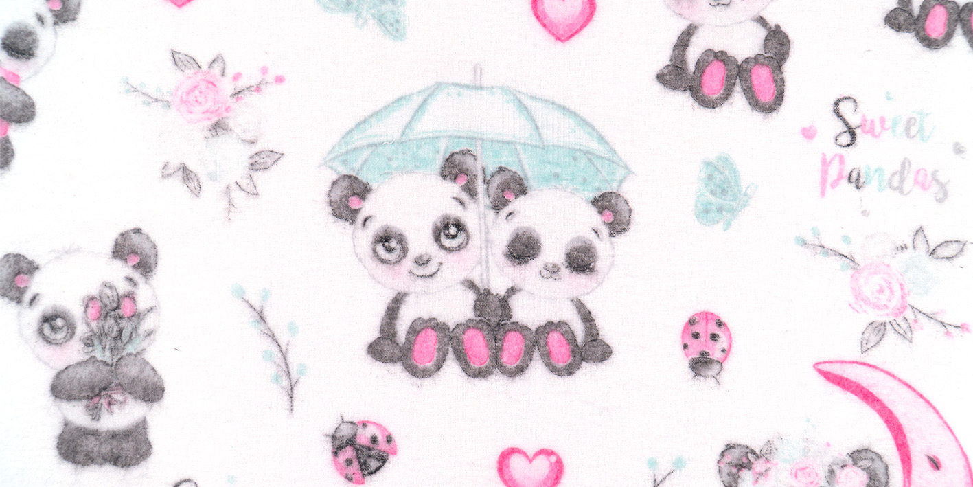 Pielucha flanelowa panda pary